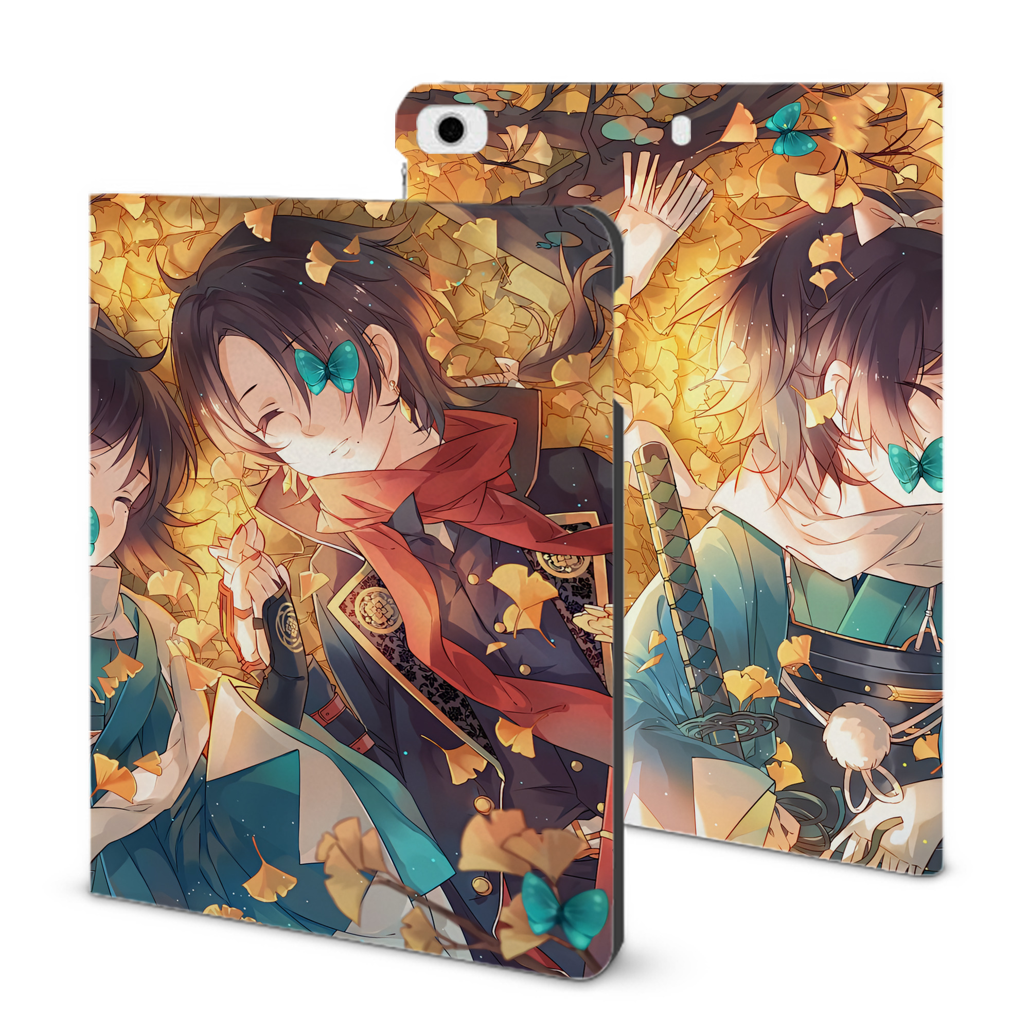 （画像用） 刀剣乱舞 Touken Ranbu IPad ケース ブック型 PUレザー TPU 耐衝撃 軽量 薄型 ペン収納なし 全面保護 IPad 各モデル対応